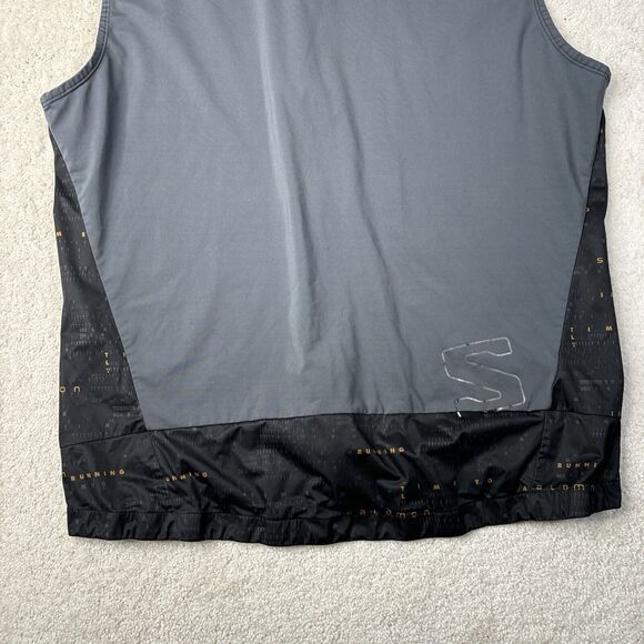 Salomon Light Shell Outdoor Vest Women's Size XL Black Script‎ Time To Lap Run - Picture 12 of 16